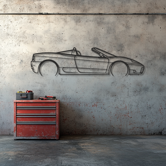 Ferrari 360 spider Silhouette Metal Wall Art