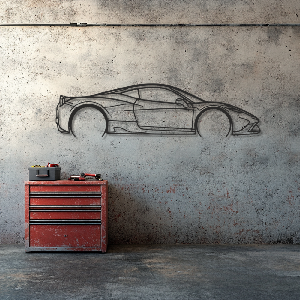Ferrari 458 speciale Silhouette Metal Wall Art