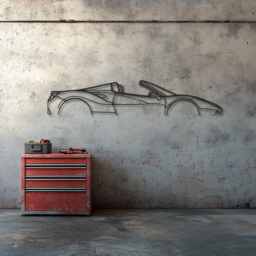 Ferrari 488 spider Silhouette Metal Wall Art
