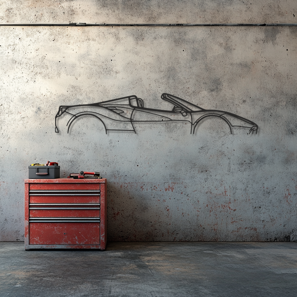 Ferrari 488 spider Silhouette Metal Wall Art