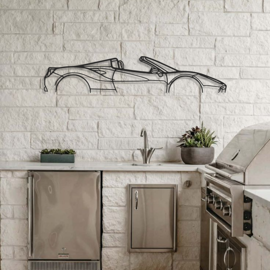 Ferrari 488 spider Silhouette Metal Wall Art
