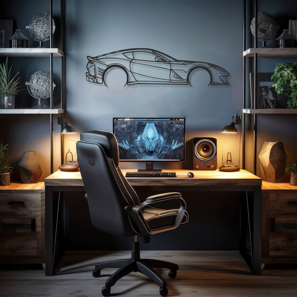 Ferrari 812 f12 Silhouette Metal Wall Art