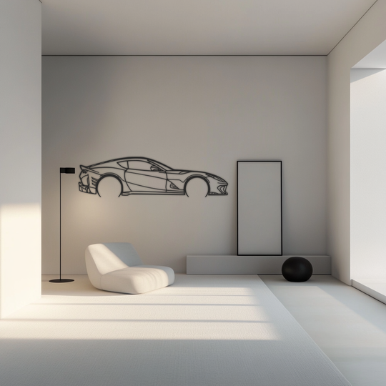 Ferrari 812 f12 Silhouette Metal Wall Art