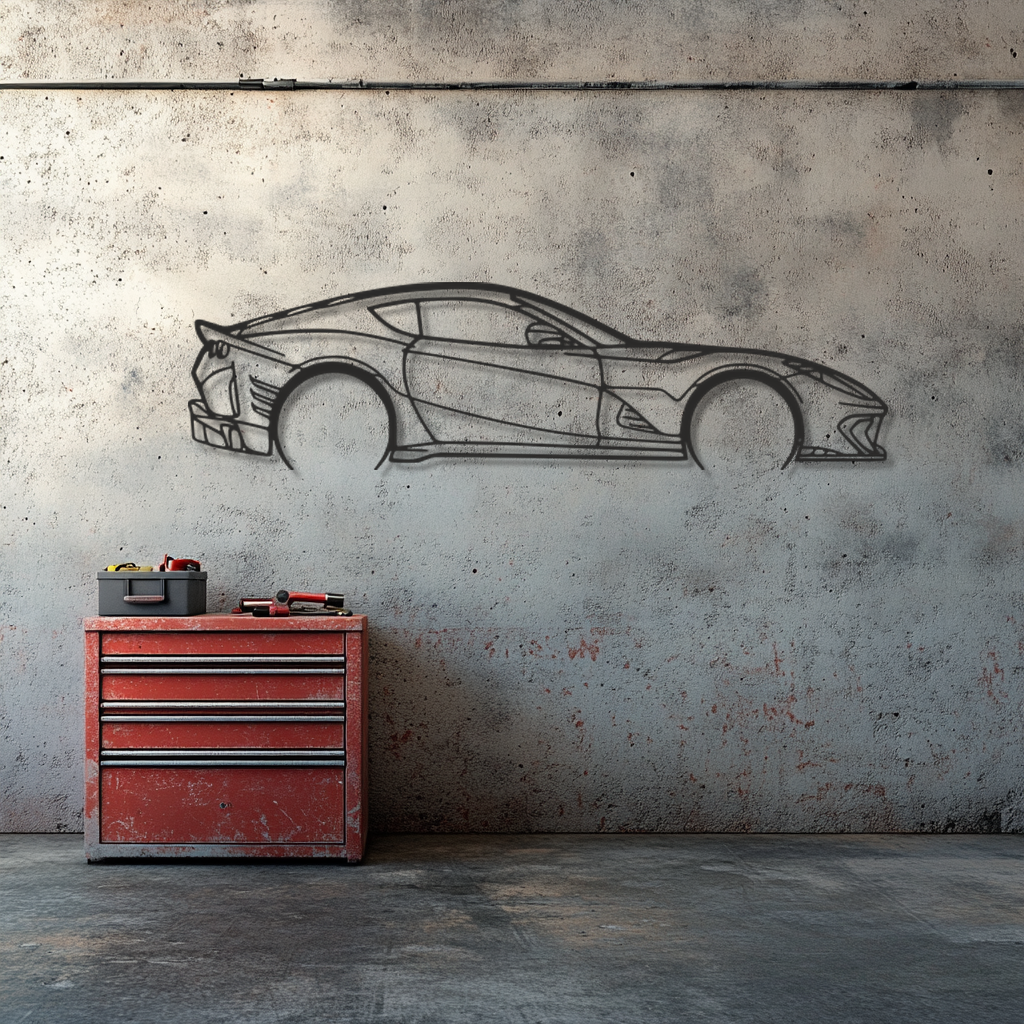 Ferrari 812 f12 Silhouette Metal Wall Art