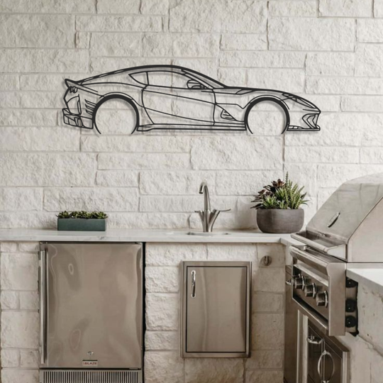 Ferrari 812 f12 Silhouette Metal Wall Art