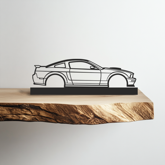 Mustang Car Silhouette Metal Stand Art