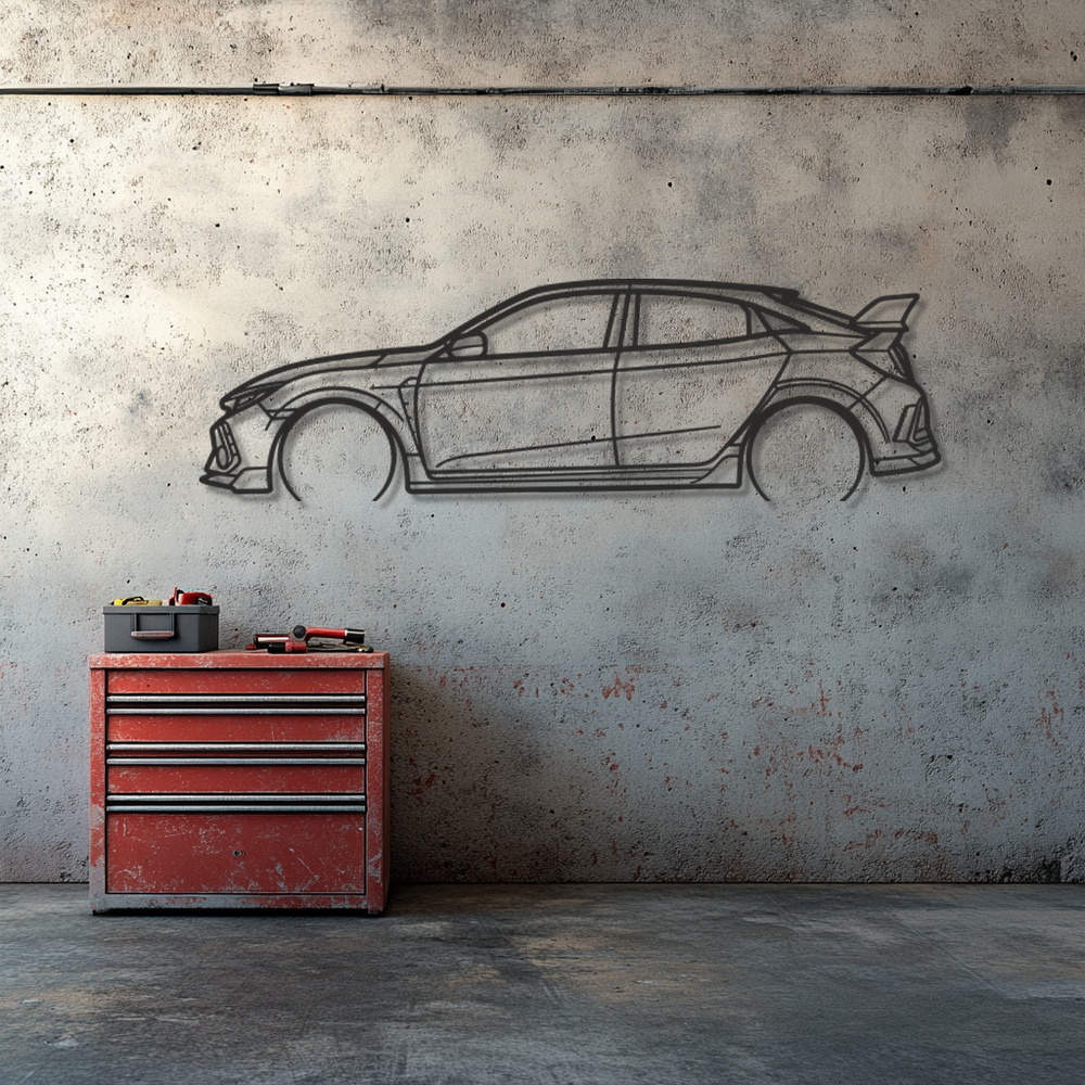 Honda Civic Silhouette Metal Wall Art