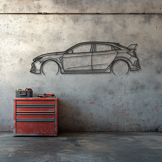 Honda Civic Silhouette Metal Wall Art