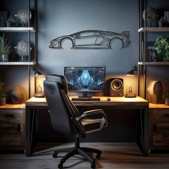 Lamborghini Aventador Silhouette Metal Wall Art