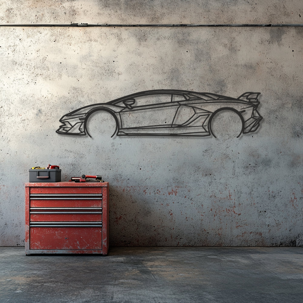 Lamborghini Aventador Silhouette Metal Wall Art