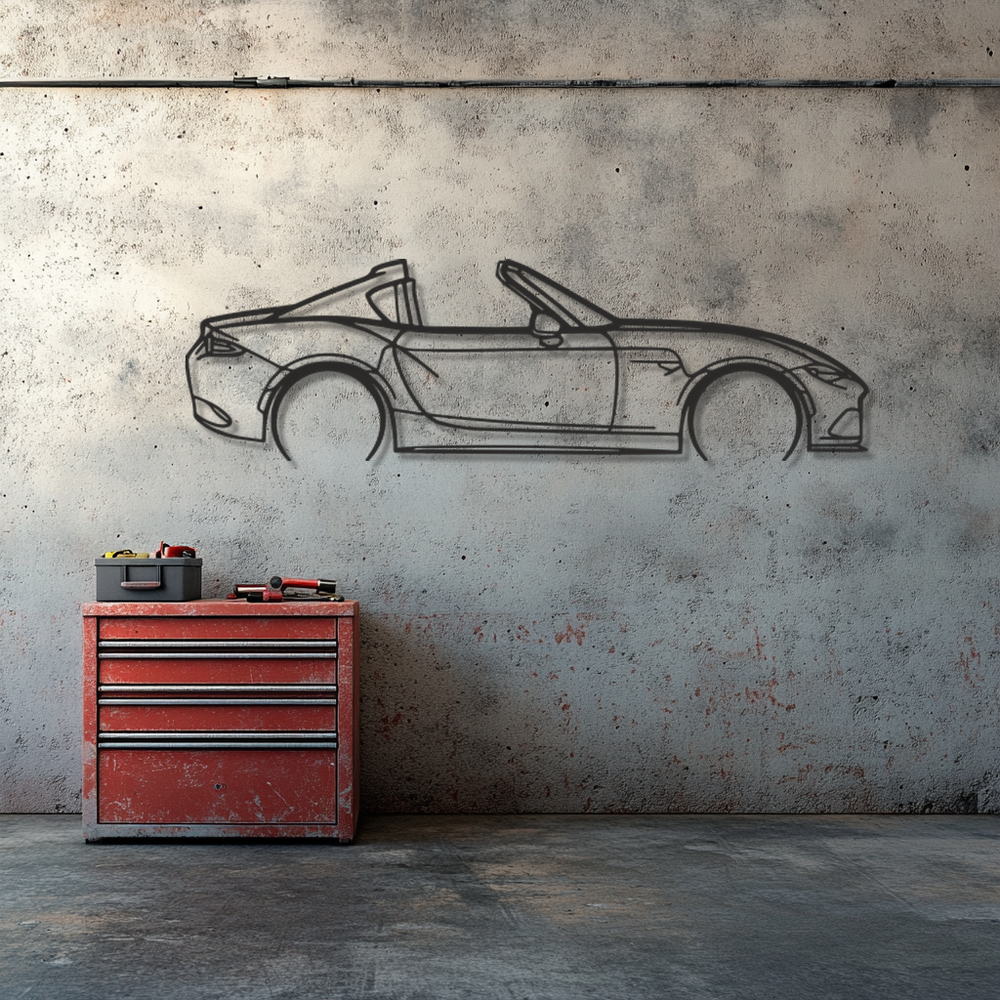 Mazda mx5 rf Silhouette Metal Wall Art