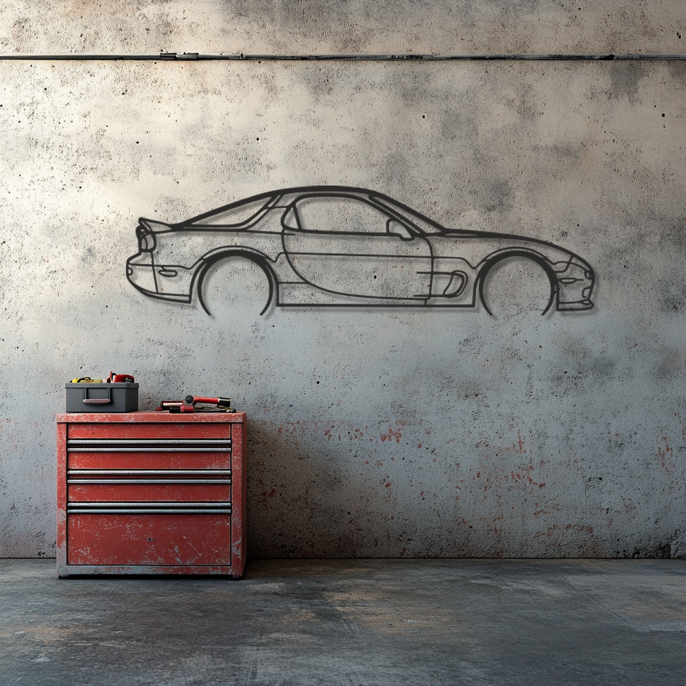 Mazda rx7 Silhouette Metal Wall Art