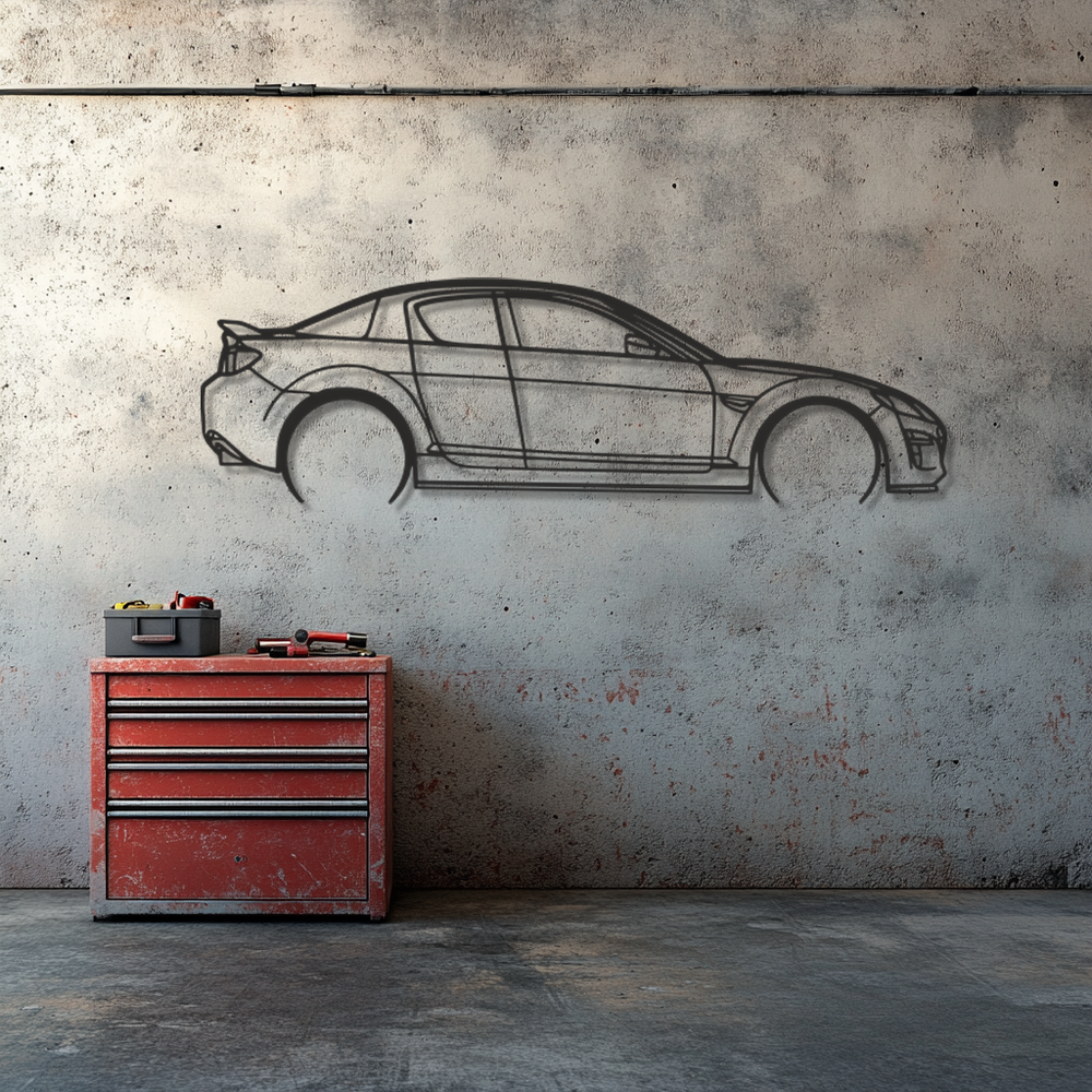 Mazda rx8 Silhouette Metal Wall Art