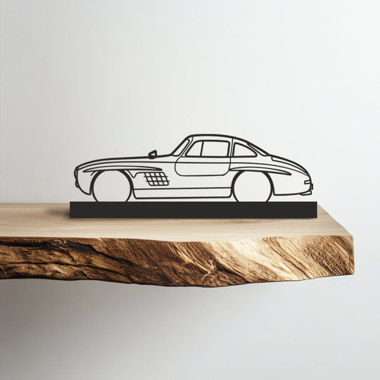 Mercedes 300sl Silhouette Metal Stand Art