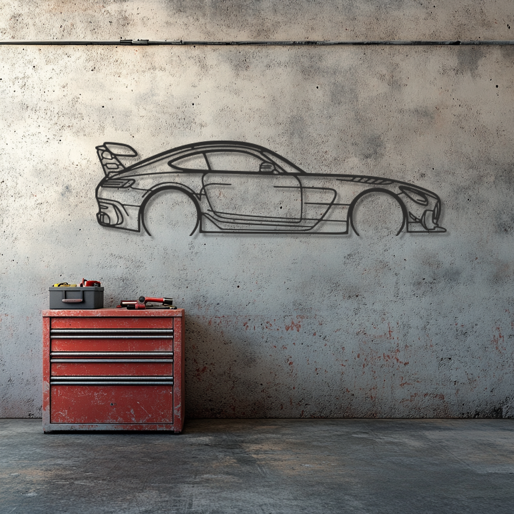 Mercedes AMG GT Silhouette Metal Wall Art