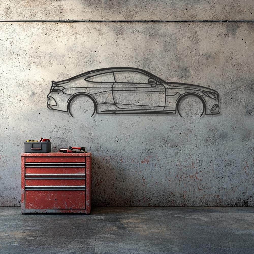Mercedes C300 купе Silhouette Metal Wall Art