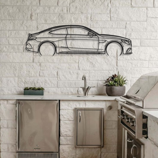 Mercedes C300 купе Silhouette Metal Wall Art