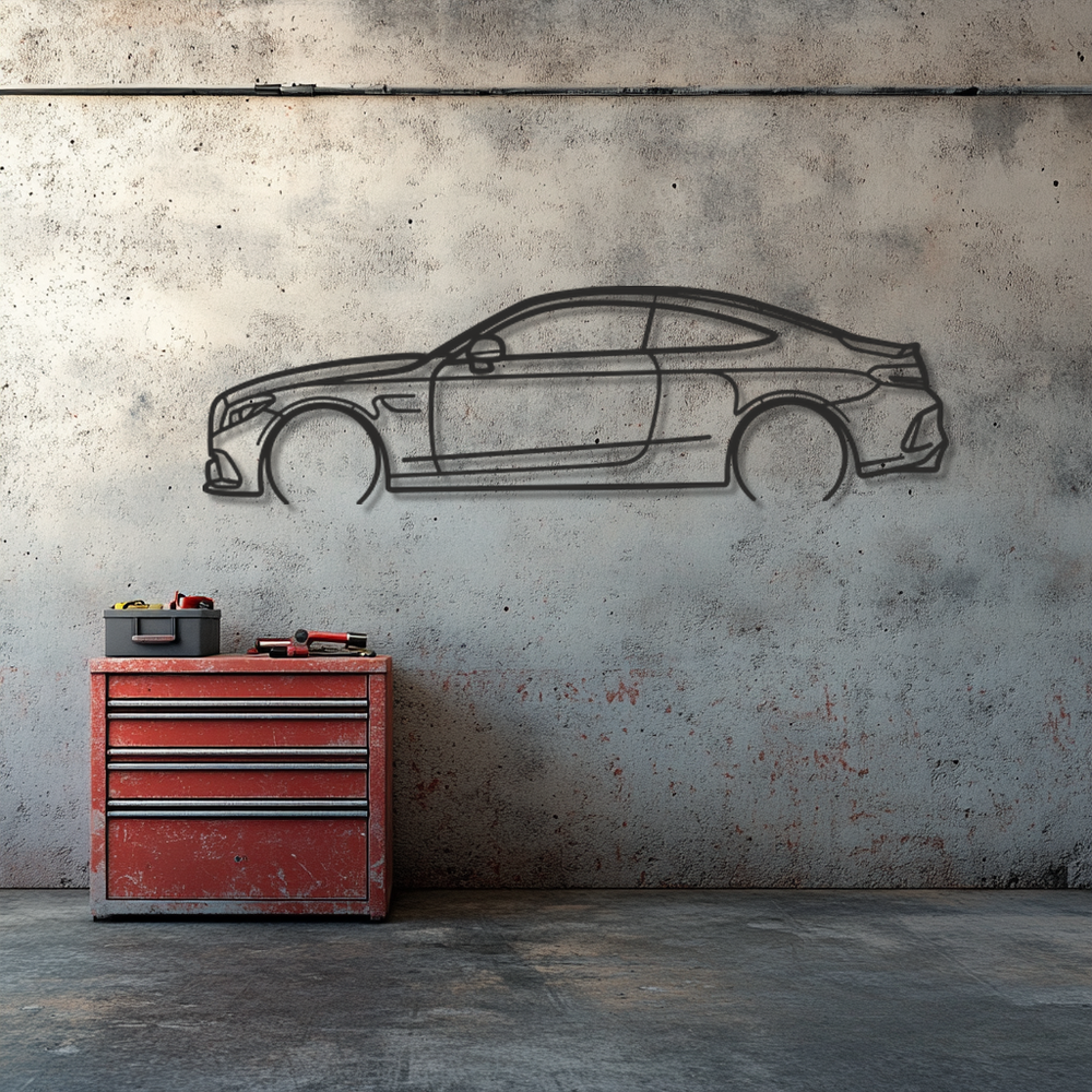 Mercedes C63 AMG Silhouette Metal Wall Art