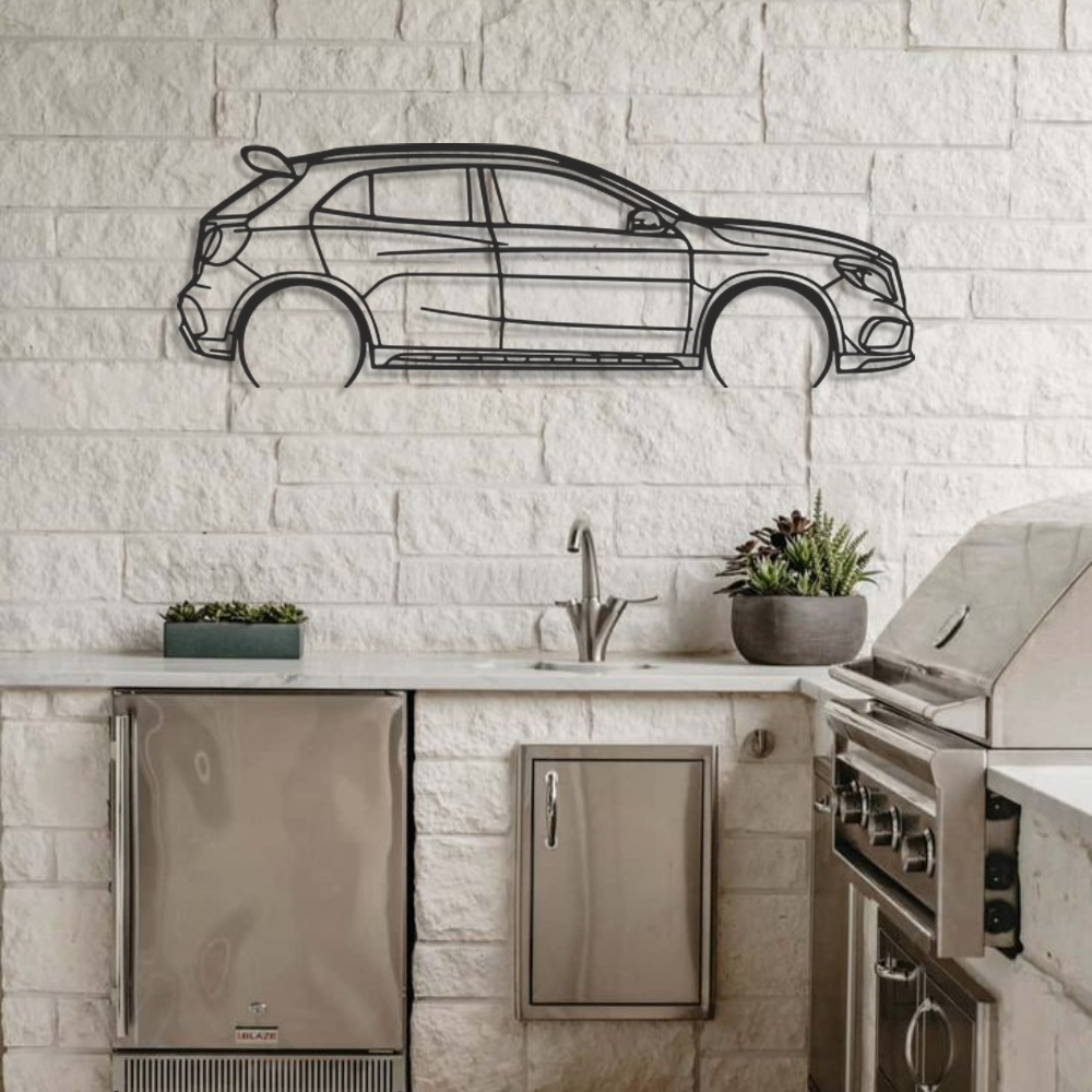 Mercedes GLA45 Silhouette Metal Wall Art