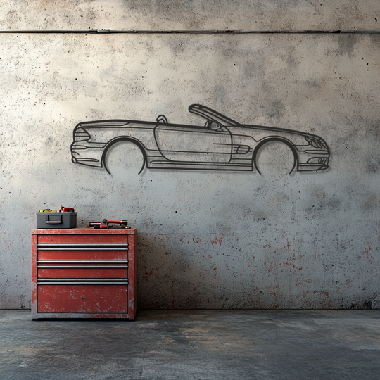 Mercedes SL55 r230 Silhouette Metal Wall Art