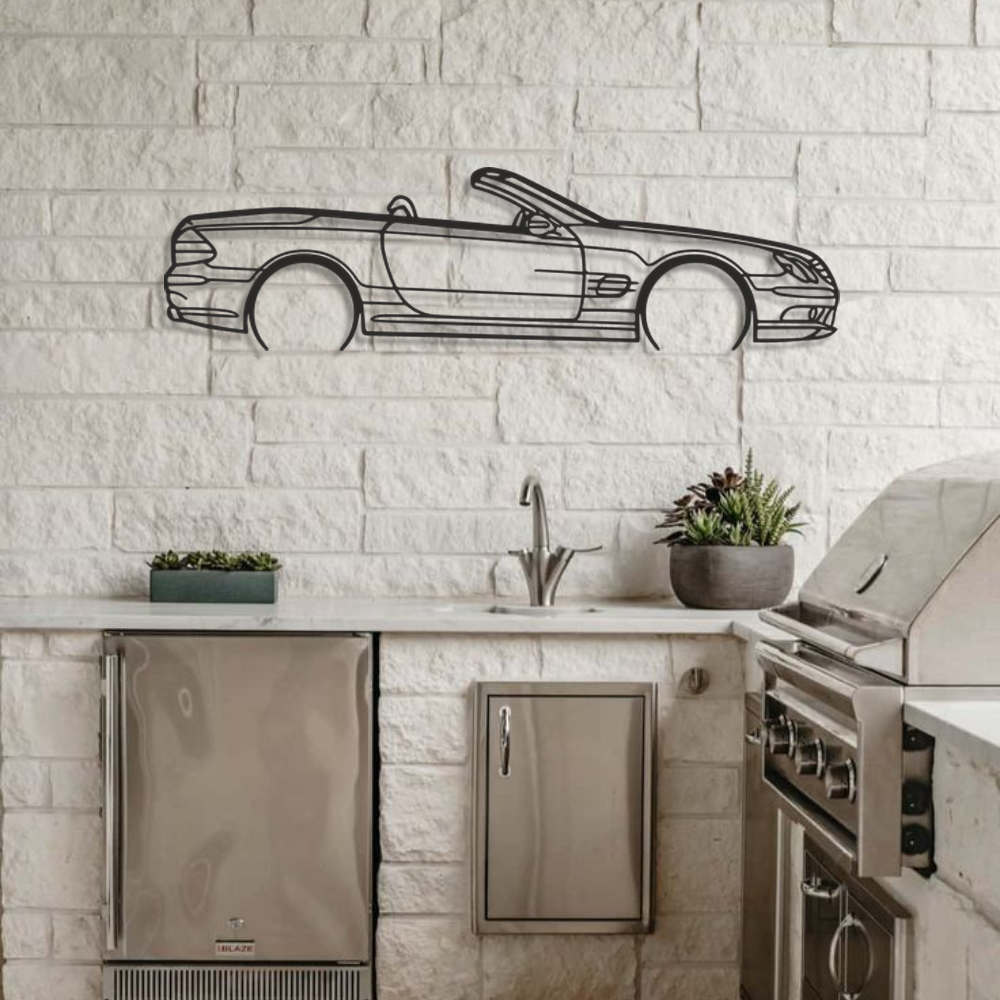 Mercedes SL55 r230 Silhouette Metal Wall Art