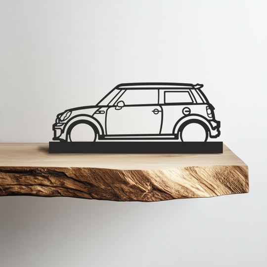 Mini Cooper  Silhouette Metal Stand Art