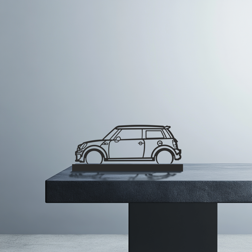 Mini Cooper  Silhouette Metal Stand Art