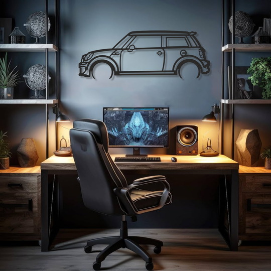 Mini Cooper  Silhouette Metal Wall Art