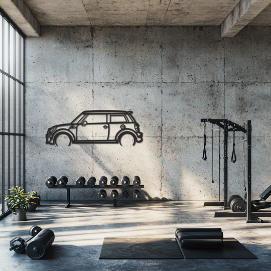 Mini Cooper  Silhouette Metal Wall Art