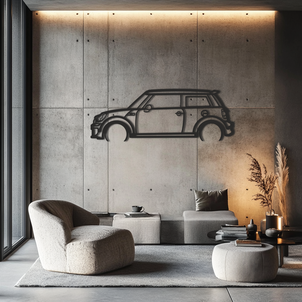 Mini Cooper  Silhouette Metal Wall Art