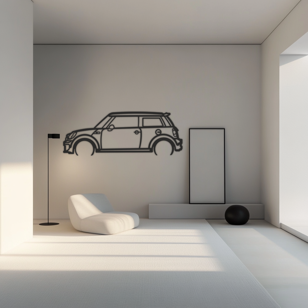 Mini Cooper  Silhouette Metal Wall Art