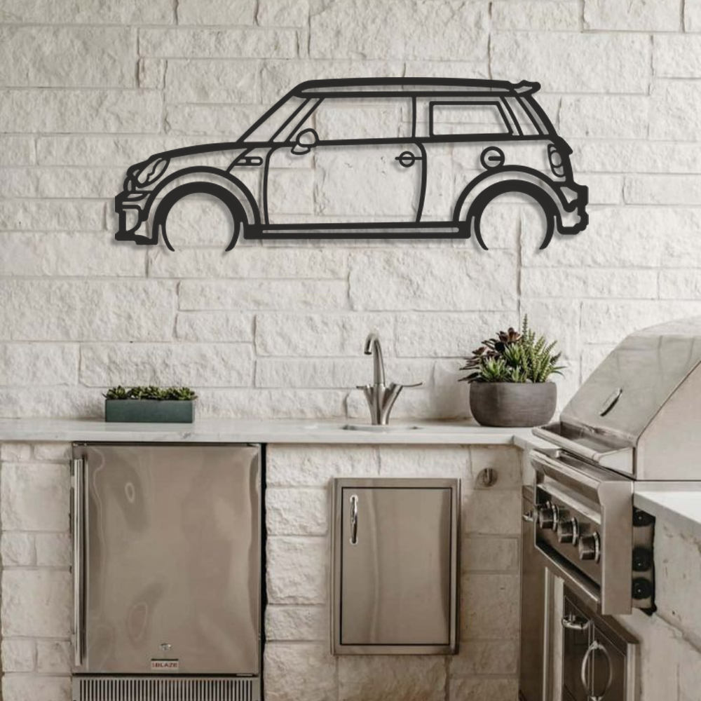 Mini Cooper  Silhouette Metal Wall Art