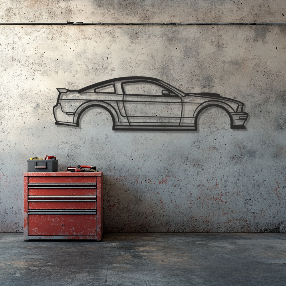 Изкуство за метална стена с силует на кола Mustang