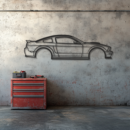 Изкуство за метална стена с силует на кола Mustang