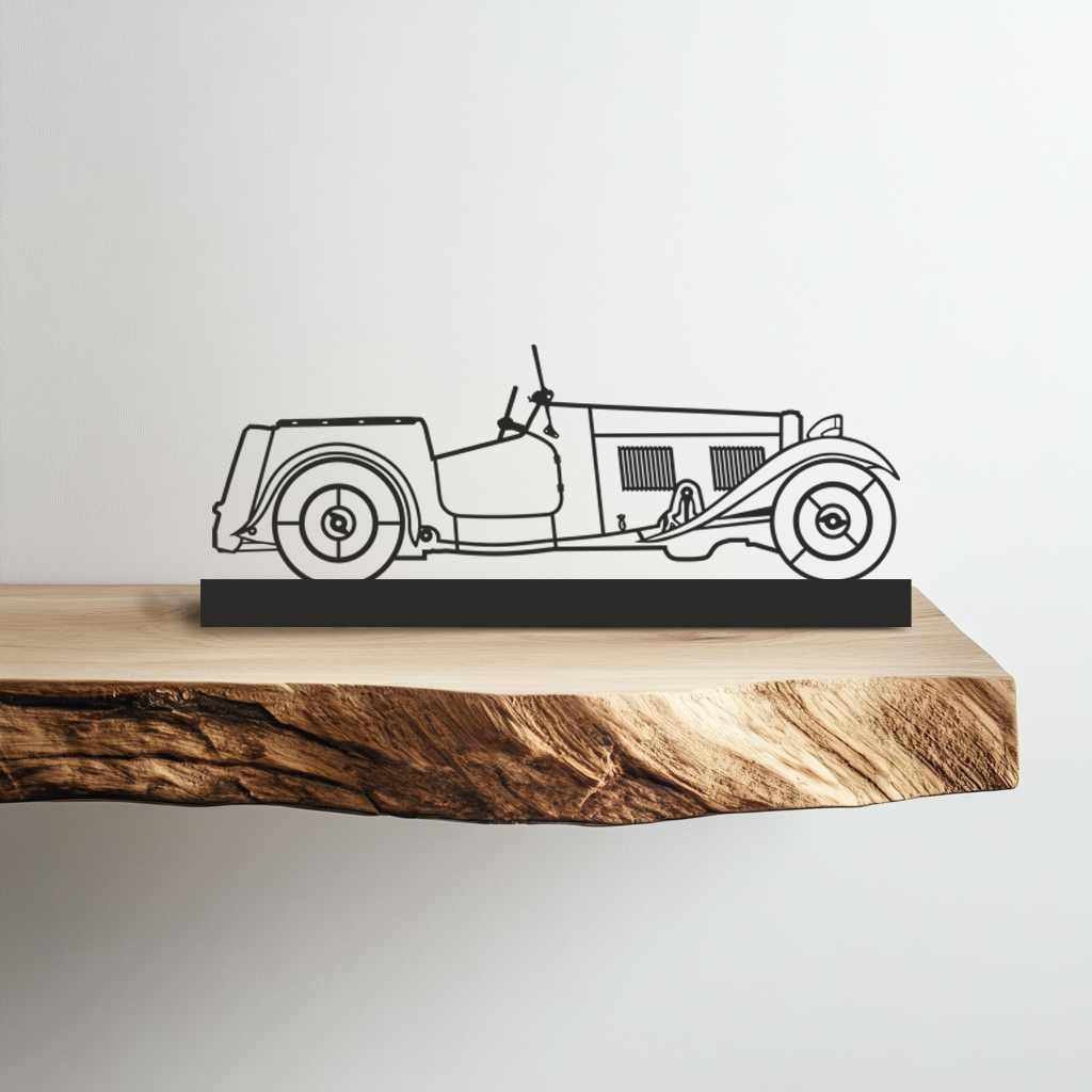 Classic Car 2 Silhouette Metal Stand Art