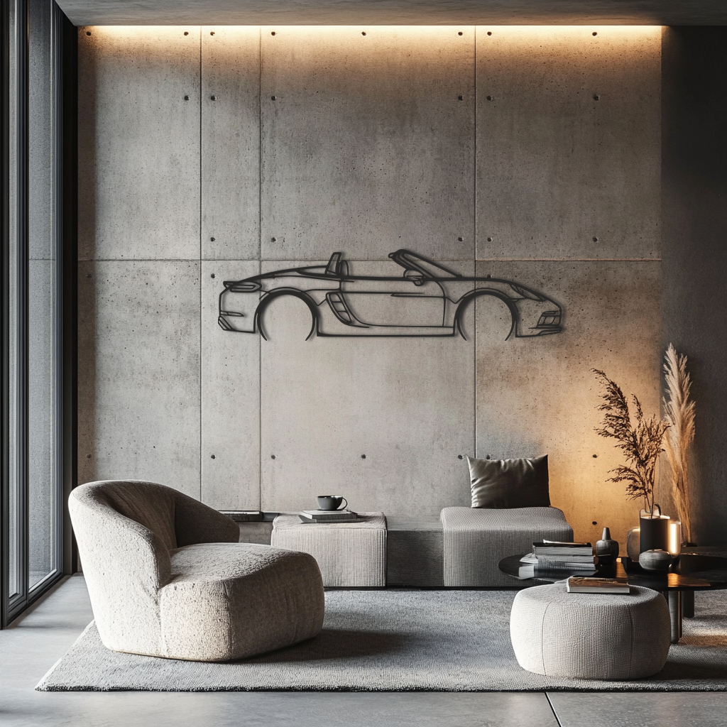 Porsche 718 boxster GTS Silhouette Metal Wall Art