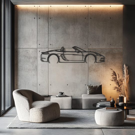 Porsche 718 boxster GTS Silhouette Metal Wall Art