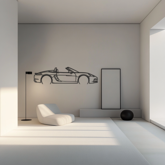 Porsche 718 boxster GTS Silhouette Metal Wall Art