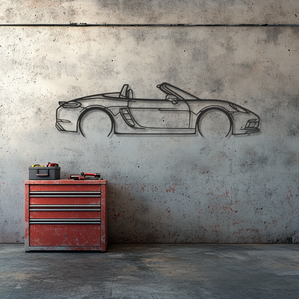 Porsche 718 boxster GTS Silhouette Metal Wall Art