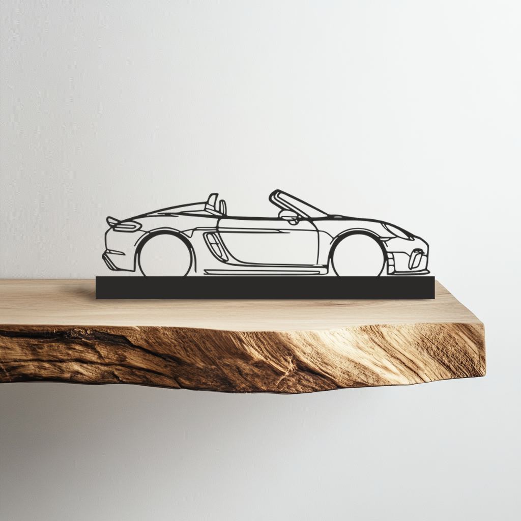 Porsche 718 spider 2020 Silhouette Metal Stand Art