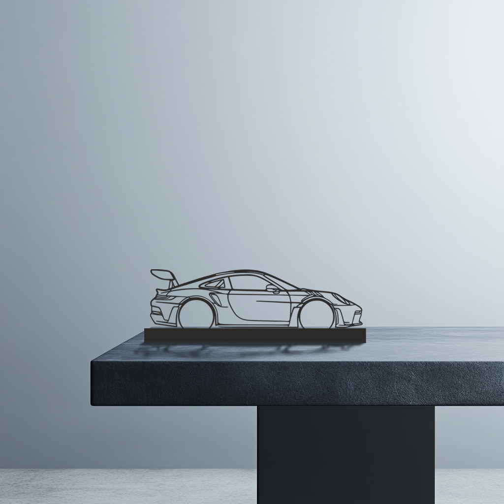 Porsche 911 gt3 rs Silhouette Metal Stand Art