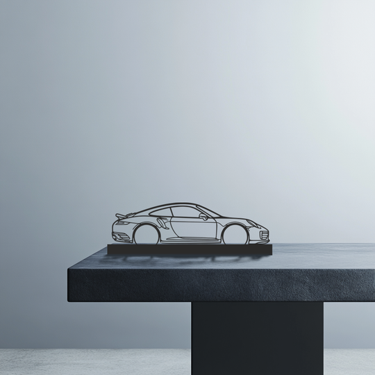 Porsche 911 991 turbo Silhouette Metal Stand Art