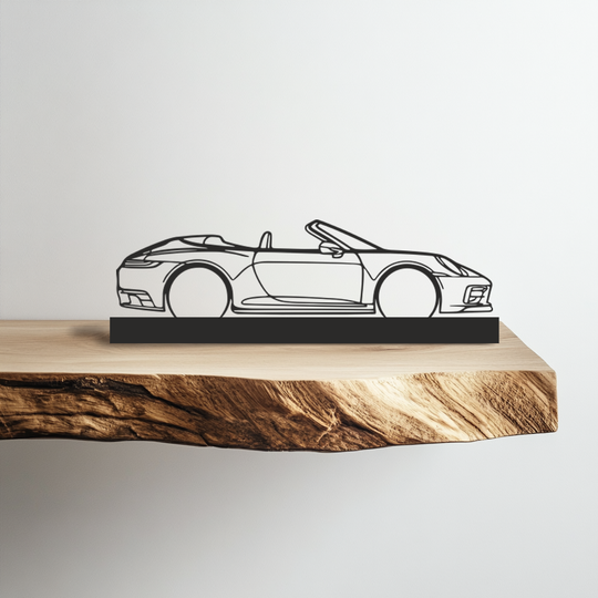 Porsche 911 992 кабриолет Silhouette Metal Stand Art