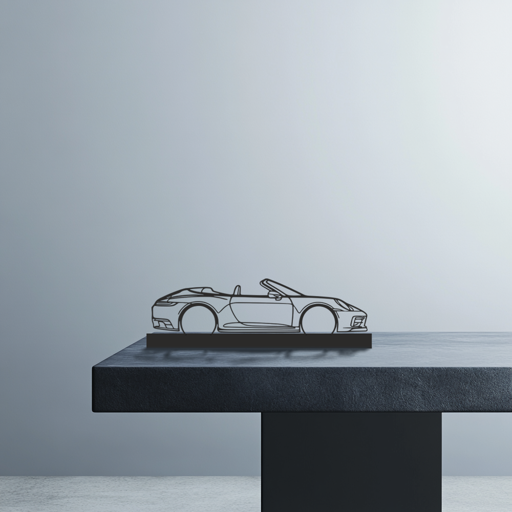 Porsche 911 992 кабриолет Silhouette Metal Stand Art