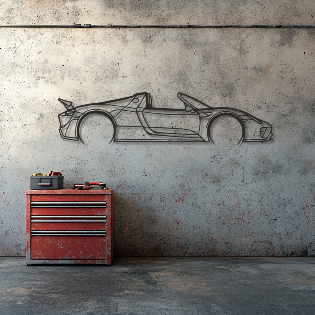 Porsche 918 spider Silhouette Metal Wall Art