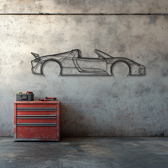 Porsche 918 spider Silhouette Metal Wall Art