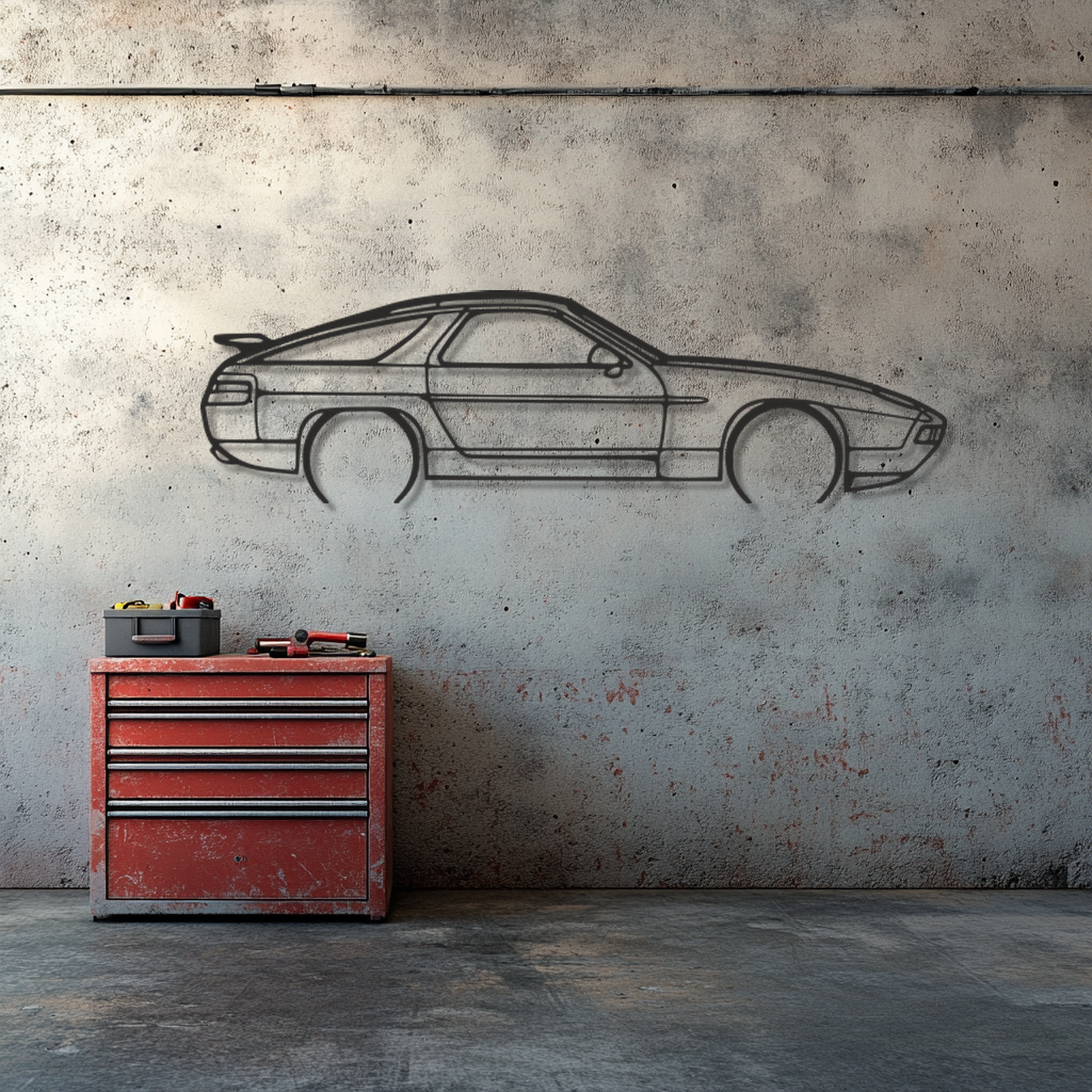 Porsche 928 GTS Silhouette Metal Wall Art
