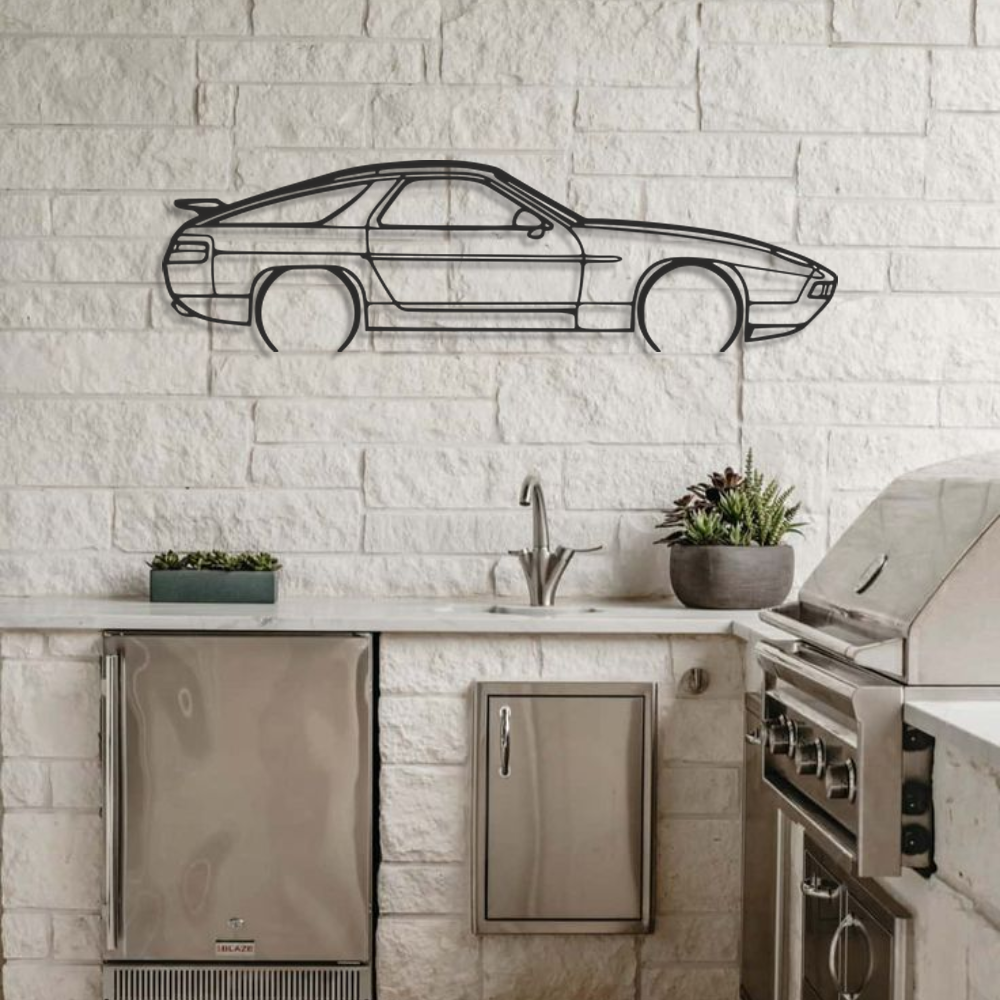 Porsche 928 GTS Silhouette Metal Wall Art