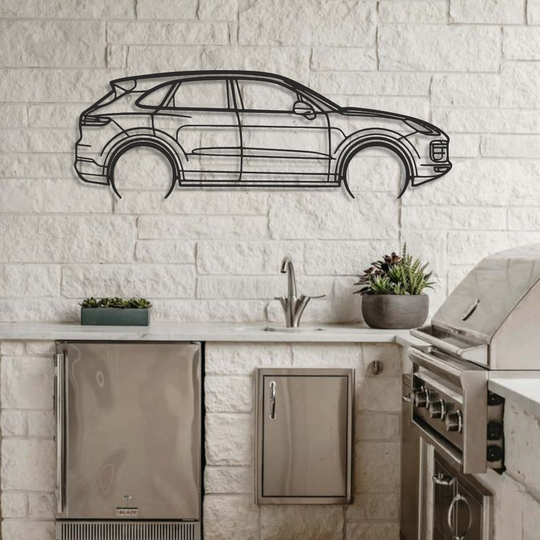 Porsche Cayenne turbo Silhouette Metal Wall Art