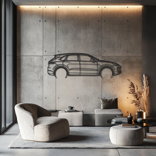 Porsche Cayenne turbo Silhouette Metal Wall Art
